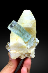 Blue Aquamarine on Microcline Feldspar from Shigar valley Pakistan - 549 grams