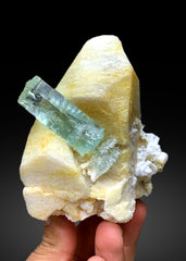 Blue Aquamarine on Microcline Feldspar from Shigar valley Pakistan - 549 grams