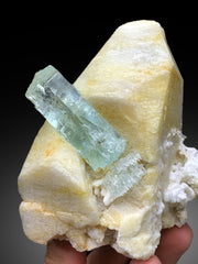 Blue Aquamarine on Microcline Feldspar from Shigar valley Pakistan - 549 grams