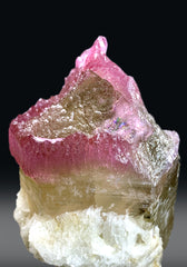 Crystallized Pink Rose Quartz Strip on Elestial Smoky Quartz from Paprok Afghanistan - 220 grams