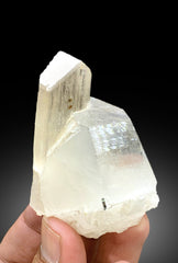 V Shape Terminated Natural Kunzite Crystal on Quartz from Nuristan, Afghanistan - 137 gram