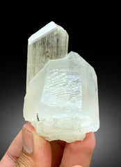 V Shape Terminated Natural Kunzite Crystal on Quartz from Nuristan, Afghanistan - 137 gram