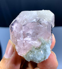 Pink Morganite with Green Tourmalines from Afghanistan - 52 gram