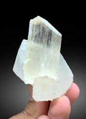 V Shape Terminated Natural Kunzite Crystal on Quartz from Nuristan, Afghanistan - 137 gram