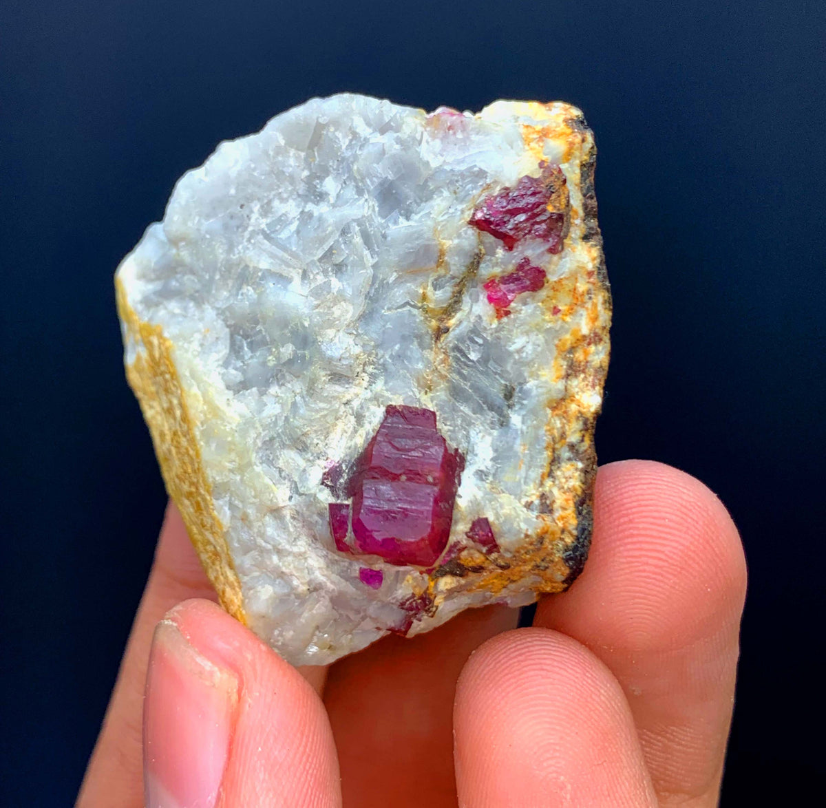 Pink Ruby Crystals On Matrix From Afghanistan - 34 Grams