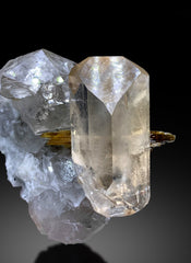 Natural Topaz Crystal on Quartz and Mica from Pakistan - 229 gram