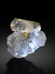 Natural Topaz Crystal on Quartz and Mica from Pakistan - 229 gram