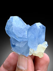 Natural Blue Color Celestine with Calcite from Afghanistan - 100 gram