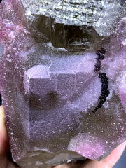 Crystallized Pink Rose Quartz on Smoky Quartz from Paprok Afghanistan - 1717 grams