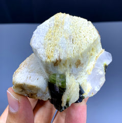 Bicolor Tourmaline on Feldspar from Pakistan - 129 gram