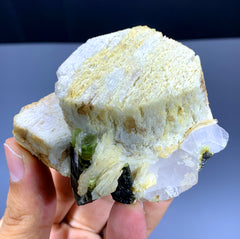 Bicolor Tourmaline on Feldspar from Pakistan - 129 gram