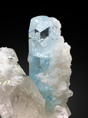 Aquamarine Crystal with Topaz, Albite and Quartz Specimen, Blue Aquamarine, Aquamarine Specimen From Skardu Pakistan 337 Gram