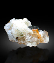 Natural Topaz Crystals with Schorl Black Tourmalines, Quartz and Cleavelandite Albite, Topaz Specimen - 240 gram