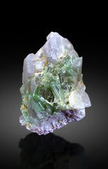 Lush Green Tourmaline Crystals on Quartz from Afghanistan - 650 gram