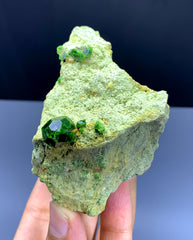 Lush Green Demantoid Garnet Crystals on Matrix - 250 gram