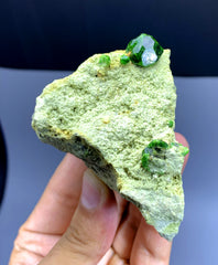 Lush Green Demantoid Garnet Crystals on Matrix - 250 gram