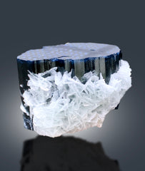 Natural Blue Cap Tourmaline with Cleavelandite Albite, Tourmaline Crystal, Paprok Tourmaline, Tourmaline Specimen - 602 gram