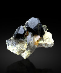 Natural Topaz with Quartz and Green Tourmalines on Matrix from Pakistan - 474 gram