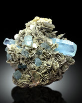 Museum Grade Sky Blue Aquamarine Crystals with Fluorite and Muscovite from Nagar valley Hunza, Gilgit Baltistan - 3820 gram