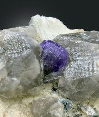 Natural Purple Color Apatite Crystals with Quartz and Albite, Apatite Specimen, Raw Mineral, Apatite from Afghanistan - 773 gram