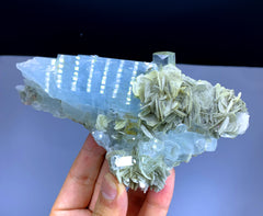 Sky Blue Aquamarine Cluster with Mica from Nagar valley District Skardu Pakistan - 388 gram