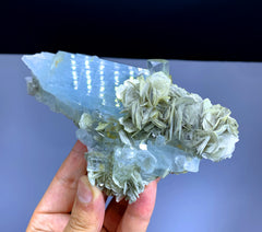 Sky Blue Aquamarine Cluster with Mica from Nagar valley District Skardu Pakistan - 388 gram