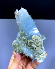 Sky Blue Aquamarine Cluster with Mica from Nagar valley District Skardu Pakistan - 388 gram