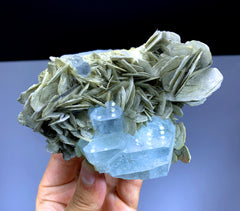 Sky Blue Aquamarine Crystals on Mica from Nagar valley District Skardu Pakistan - 508 gram