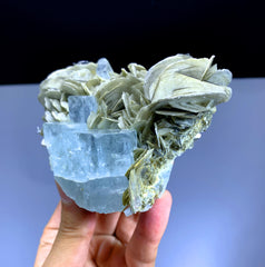 Sky Blue Aquamarine Crystals on Mica from Nagar valley District Skardu Pakistan - 508 gram