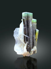 Natural Green Cap Tourmaline with Cleavelandite Albite, Tourmaline Crystal, Tourmaline from Astak Nala Mine Skardu Pakistan - 15 gram