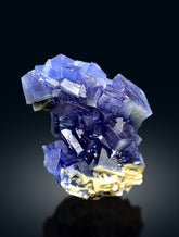 Deep Blue Phantom Fluorite with Calcite from Baluchistan Pakistan - 1330 grams