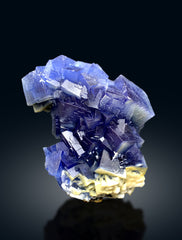 Deep Blue Phantom Fluorite with Calcite from Baluchistan Pakistan - 1330 grams