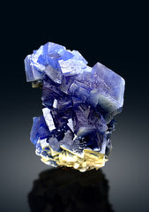 Deep Blue Phantom Fluorite with Calcite from Baluchistan Pakistan - 1330 grams