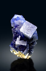 Deep Blue Phantom Fluorite with Calcite from Baluchistan Pakistan - 1330 grams