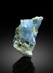 Blue Aquamarine Crystals on Muscovite from Pakistan - 202 gram