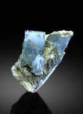 Blue Aquamarine Crystals on Muscovite from Pakistan - 202 gram