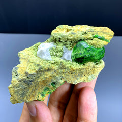 Lush Green Demantoid Garnet Crystals on Matrix - 119 gram