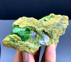 Lush Green Demantoid Garnet Crystals on Matrix - 119 gram