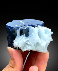 Natural Blue Cap Tourmaline Crystal with Cleavelandite Albite, Paprok Tourmaline, Raw Mineral, Tourmaline Specimen - 178 gram