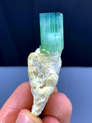 Bluish Green Tourmaline Crystal on Matrix from Afghanistan - 20 gram