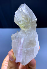 Natural Light Pink Tourmaline on Quartz from Afghanistan - 147 gram