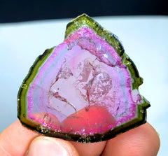 Watermelon Tourmaline Slice, Bicolor Tourmaline, Polished Tourmaline, Paproke Tourmaline - 43.50 CT