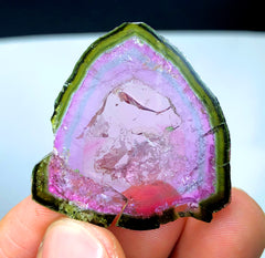 Watermelon Tourmaline Slice, Bicolor Tourmaline, Polished Tourmaline, Paproke Tourmaline - 43.50 CT