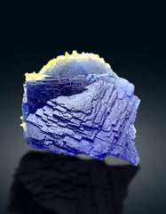 Deep Blue Phantom Fluorite on Calcite from Baluchistan Pakistan - 493 grams