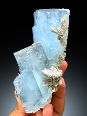 Exceptional Sky Blue Aquamarine with Muscovite from Nagar valley Hunza, Gilgit Pakistan - 738 gram