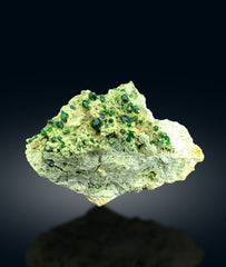 Lush Green Demantoid Garnet Cluster on Matrix - 145 gram