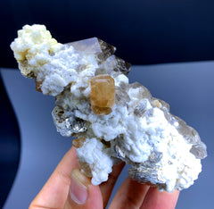 Natural Topaz Crystals with Smoky Quartz and Albite from Pakistan - 189 gram