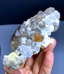 Natural Topaz Crystals with Smoky Quartz and Albite from Pakistan - 189 gram