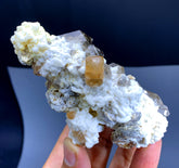 Natural Topaz Crystals with Smoky Quartz and Albite from Pakistan - 189 gram