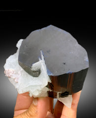 Natural Blue Cap Tourmaline with Cleavelandite Albite, Tourmaline Crystal, Paprok Tourmaline, Tourmaline Specimen - 459 gram